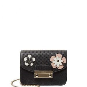 Furla Black Floral Accent mini Bag